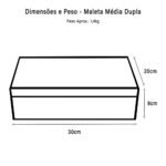 Dimensões e Peso Maleta Média Dupla