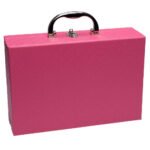 Maleta Media Dupla para Joias Pink Cinza Fechada Kratos Embalagens
