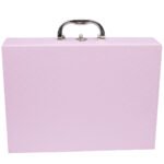Maleta Grande Dupla Porta Joias Rosa com Cinza Fechada Kratos Embalagens