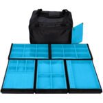 Bolsa Media com 5 Bandejas para joias bijuteria Azul Claro Aberta Kratos Embalagen