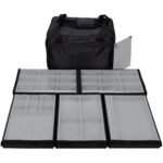 Bolsa Media com 5 Bandejas para joias bijuteria Cinza Aberta Kratos Embalagen
