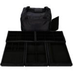 Bolsa Media com 5 Bandejas para joias bijuteria Preto Aberta Kratos Embalagen