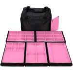 Bolsa Media com 5 Bandejas para joias bijuteria Rosa Claro Aberta Kratos Embalagen