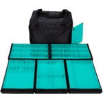 Bolsa Media com 5 Bandejas para joias bijuteria Turquesa Aberta Kratos Embalagen