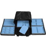 Bolsa Mini com 5 Bandejas para joias bijuteria Azul Claro Aberta Kratos Embalagens