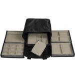 Bolsa Mini com 5 Bandejas para joias bijuteria Bege Médio Aberta Kratos Embalagens