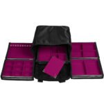 Bolsa Mini com 5 Bandejas para joias bijuteria Pink Aberta Kratos Embalagens