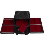 Bolsa Mini com 5 Bandejas para joias bijuteria Vermelho Aberta Kratos Embalagens