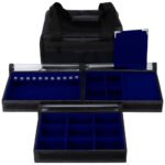 Bolsa Baby com 3 Bandejas para joias bijuteria Azul Royal Kratos Embalagens