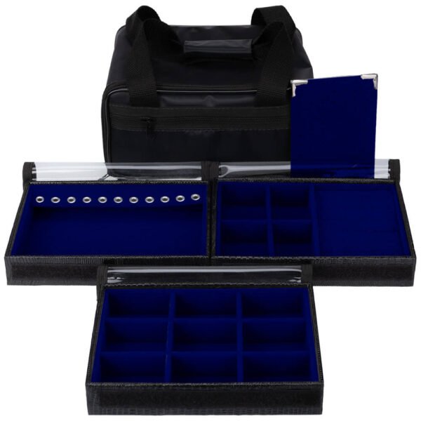 Bolsa Baby com 3 Bandejas para joias bijuteria Azul Royal Kratos Embalagens