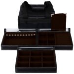 Bolsa Baby com 3 Bandejas para joias bijuteria Marrom Kratos Embalagens