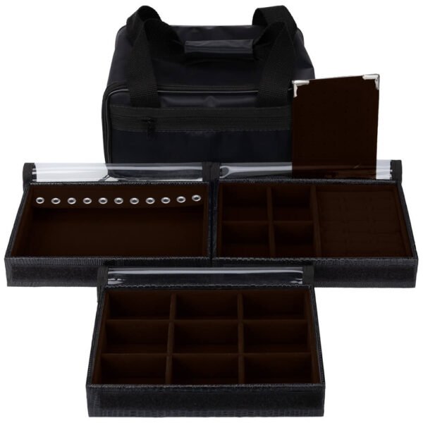 Bolsa Baby com 3 Bandejas para joias bijuteria Marrom Kratos Embalagens