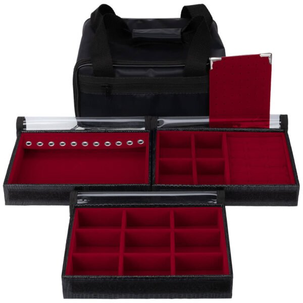 Bolsa Baby com 3 Bandejas para joias bijuteria Vermelho Kratos Embalagens