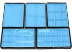 Kit 5 Bandejas Média Organizadoras Azul Claro para Joias Kratos Embalagens