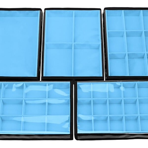 Kit 5 Bandejas Média Organizadoras Azul Claro para Joias Kratos Embalagens