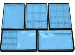 Kit 5 Bandejas Média Organizadoras Azul Claro para Joias Kratos Embalagens