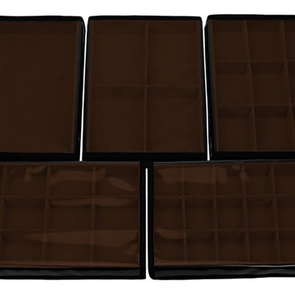 Kit 5 Bandejas Média Organizadoras Marrom para Joias Kratos Embalagens