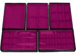 Kit 5 Bandejas Media Organizadoras Pink para Joias Kratos Embalagens