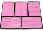 Kit 5 Bandejas Média Organizadoras Rosa Claro para Joias Kratos Embalagens