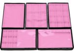 Kit 5 Bandejas Média Organizadoras Rosa Claro para Joias Kratos Embalagens