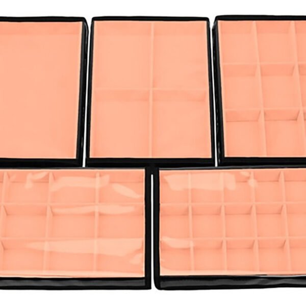 Kit 5 Bandejas Média Organizadoras Salmao para Joias Kratos Embalagens