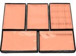 Kit 5 Bandejas Média Organizadoras Salmão para Joias Kratos Embalagens