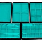 Kit 5 Bandejas Média Organizadoras Turquesa para Joias Kratos Embalagens