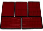 Kit 5 Bandejas Média Organizadoras Vermelho para Joias Kratos Embalagens