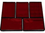 Kit 5 Bandejas Média Organizadoras Vermelho para Joias Kratos Embalagens