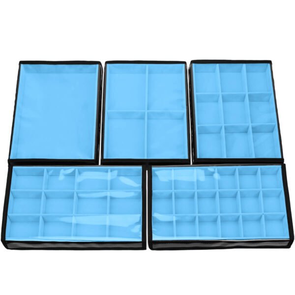 Kit 5 Bandejas Grande Organizadoras Azul Claro para Joias Kratos Embalagens