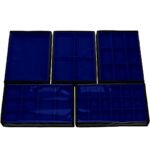 Kit 5 Bandejas Grande Organizadoras Azul Royal para Joias Kratos Embalagens