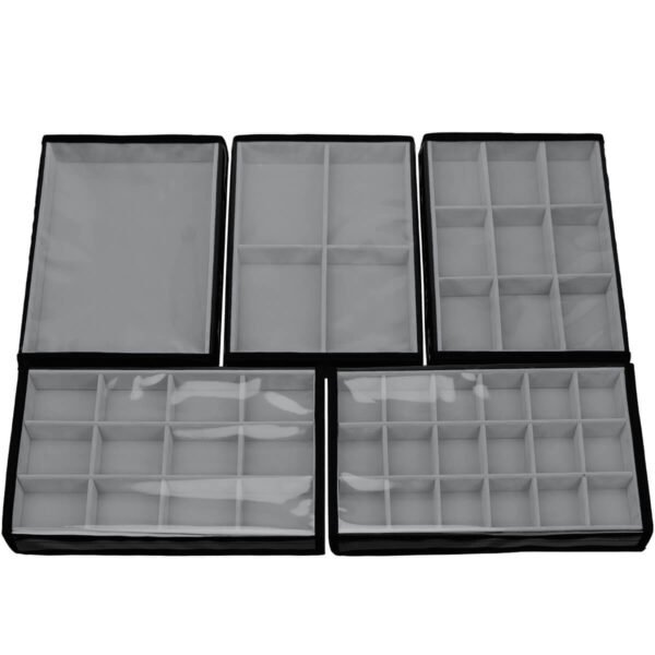 Kit 5 Bandejas Grande Organizadoras Cinza para Joias Kratos Embalagens