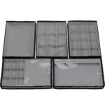 Kit 5 Bandejas Grande Organizadoras Cinza para Joias Kratos Embalagens
