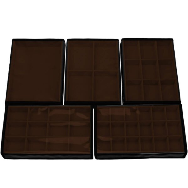 Kit 5 Bandejas Grande Organizadoras Marrom para Joias Kratos Embalagens