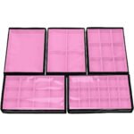 Kit 5 Bandejas Grande Organizadoras Rosa Claro para Joias Kratos Embalagens