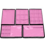 Kit 5 Bandejas Grande Organizadoras Rosa Claro para Joias Kratos Embalagens