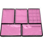 Kit 5 Bandejas Grande Organizadoras Rosa Claro para Joias Kratos Embalagens