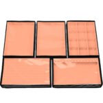 Kit 5 Bandejas Grande Organizadoras Salmão para Joias Kratos Embalagens