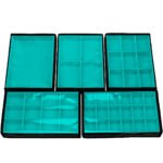Kit 5 Bandejas Médias Organizadoras para Joias com Capa