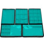 Kit 5 Bandejas Grande Organizadoras Turquesa para Joias Kratos Embalagens