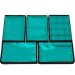 Kit 5 Bandejas Grande Organizadoras Turquesa para Joias Kratos Embalagens