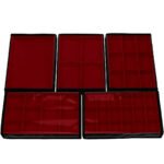 Kit 5 Bandejas Grande Organizadoras Vermelho para Joias Kratos Embalagens