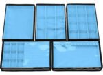 Kit 5 Bandejas Organizadoras Big Azul Claro para Joias Kratos Embalagens