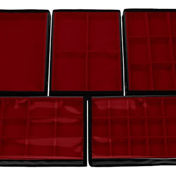 Kit 5 Bandejas Big Organizadora Vermelho para Joias Kratos Embalagens