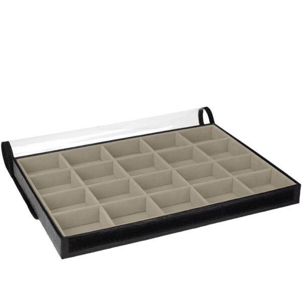 Bandeja Caixa Organizadora Big Bege Médio com Capa Kratos Embalagens