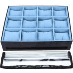 aixa Porta Relógio Bandeja para Relógios Pulseiras Braceletes Azul Claro Kratos Embalagens