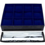 Caixa Porta Relógio Bandeja para Relógios Pulseiras Braceletes Azul Royal Kratos Embalagens