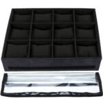 Caixa Porta Relógio Bandeja para Relógios Pulseiras Braceletes Preto Kratos Embalagens
