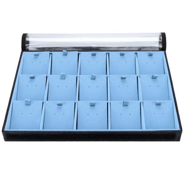 Bandeja Big Organizadora com Tag Azul Claro para Joias Kratos Embalagens