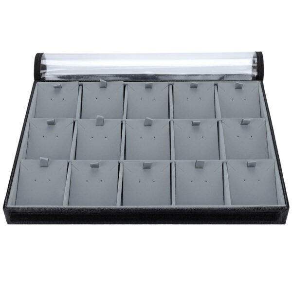 Bandeja Big Organizadora com Tag Cinza para Joias Kratos Embalagens